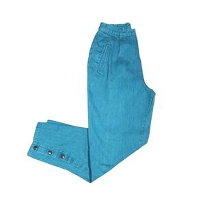 Vintage 80's Perry Ellis X Levi's Turquoise Tapered Balloon Leg Jeans Size 10